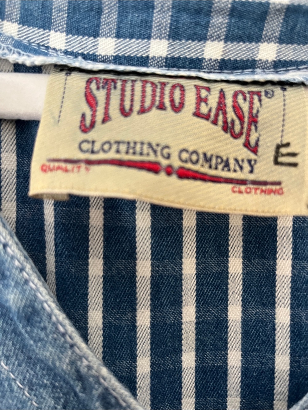 Denim Yoke Blue Plaid Maxi Dress - Studio Ease - Picture 3 of 6